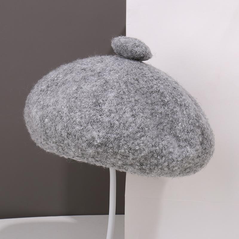 Autumn and Winter Fashion Plush Beret Children Show Their Faces Small Painter Hat Versatile Big Head Circumference Newsboy Hat