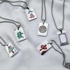 Guochao Mahjong Pendant Necklace Men and Women Hip Hop Hipster Necklace Street Merchandise Jewelry Sweater Chain Wholesale