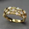 Huitan  Women Wedding Rings Gold Color Sparkling Cubic Zirconia Newly Designed Engagement Bands Accessories Trendy Jewelry