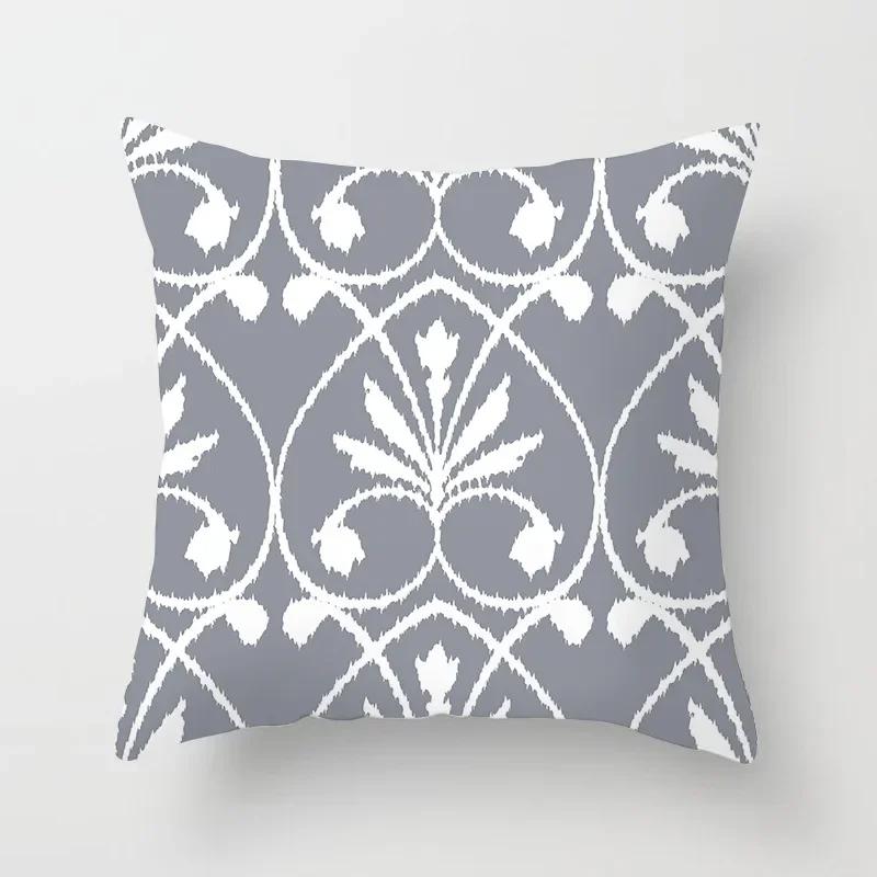 Gray Geometric Printing Sofa Cushion Cover Pillowcase Home Decor Party Car Bedding