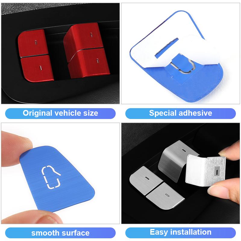 For Tesla Model 3 Y 2024 2025 Car Door Window Glass Lifter Switch Button Trim Cover Protective Accessories