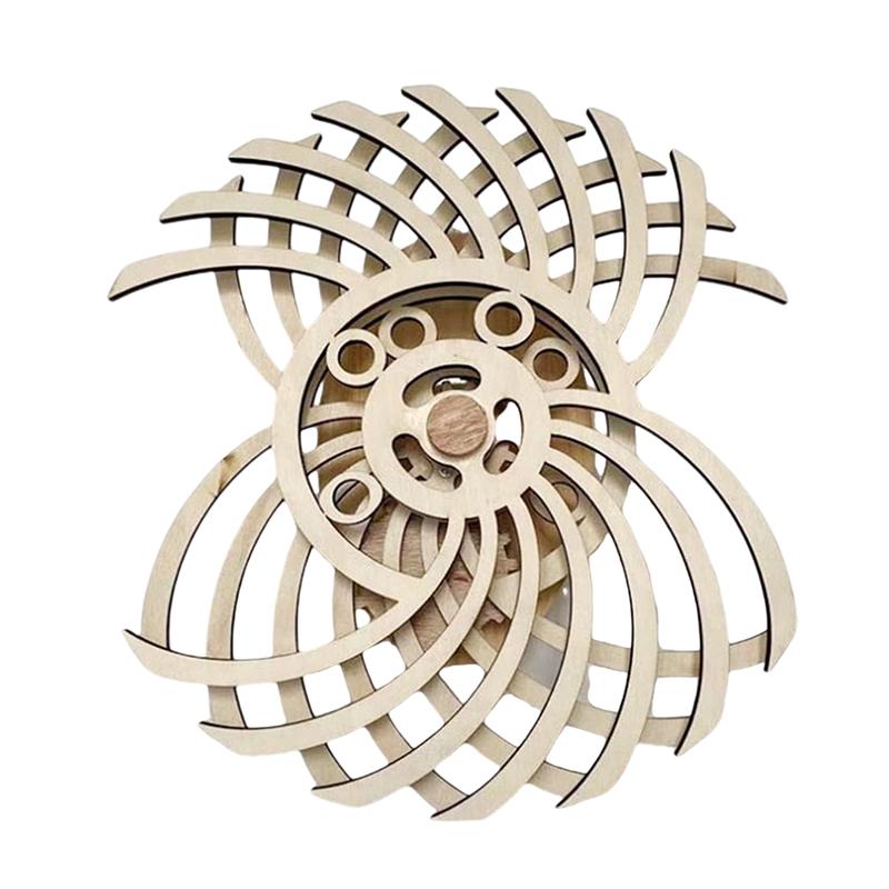 

Ретро кінетична скульптура ручної роботи. Рухома кінетична стіна. Дерев’яна статуя вітряка, що повертається, для домашнього декору у вітальні.