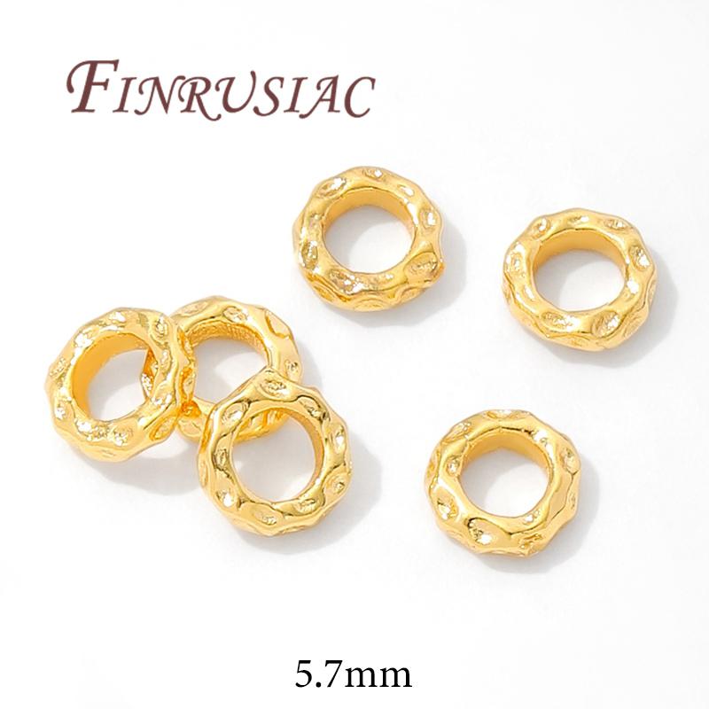 Separators For Bracelets 18K Gold Plated 5.7mm 7.7mm Spacer Bead Jewelry Accessories,Beads Separators,Metal Beads,DIY Findings