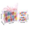 Bunte Happy Birthday Geschenktüte Verpackung Papierbox mit Grußkarte Geburtstagsparty Tragbare Tragetaschen Geburtstagssouvenirs