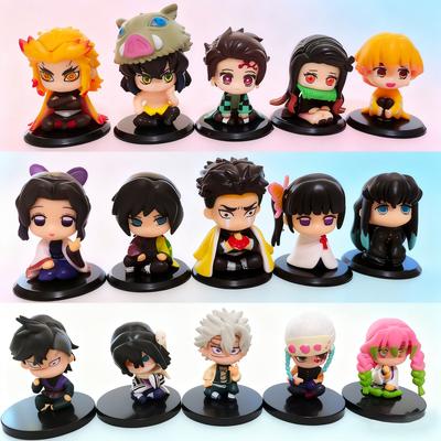 Hot Q Version Demon Slayer Sitting Ghost Doll Tanjiro Nidouzi Inosuke Zenizu Figure Action Figure Movie Model Toys Doll