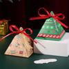 Set of 50 Christmas Themed Triangle Treat Boxes Sophisticated Triangle Christmas Candy Paper Boxes with Festival Charm