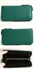 Bercute Men's Green Long Wallet, Genuine Italian Leather, Cowhide Leather, Round Zipper, Compact, Multifunctional, Slim, 1071041-F-130a