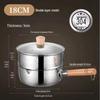 Extra Thick 304 Stainless Steel Yukihira Milk Pot, Uncoated for Baby Food, Cooking Noodles, Small Household Pan