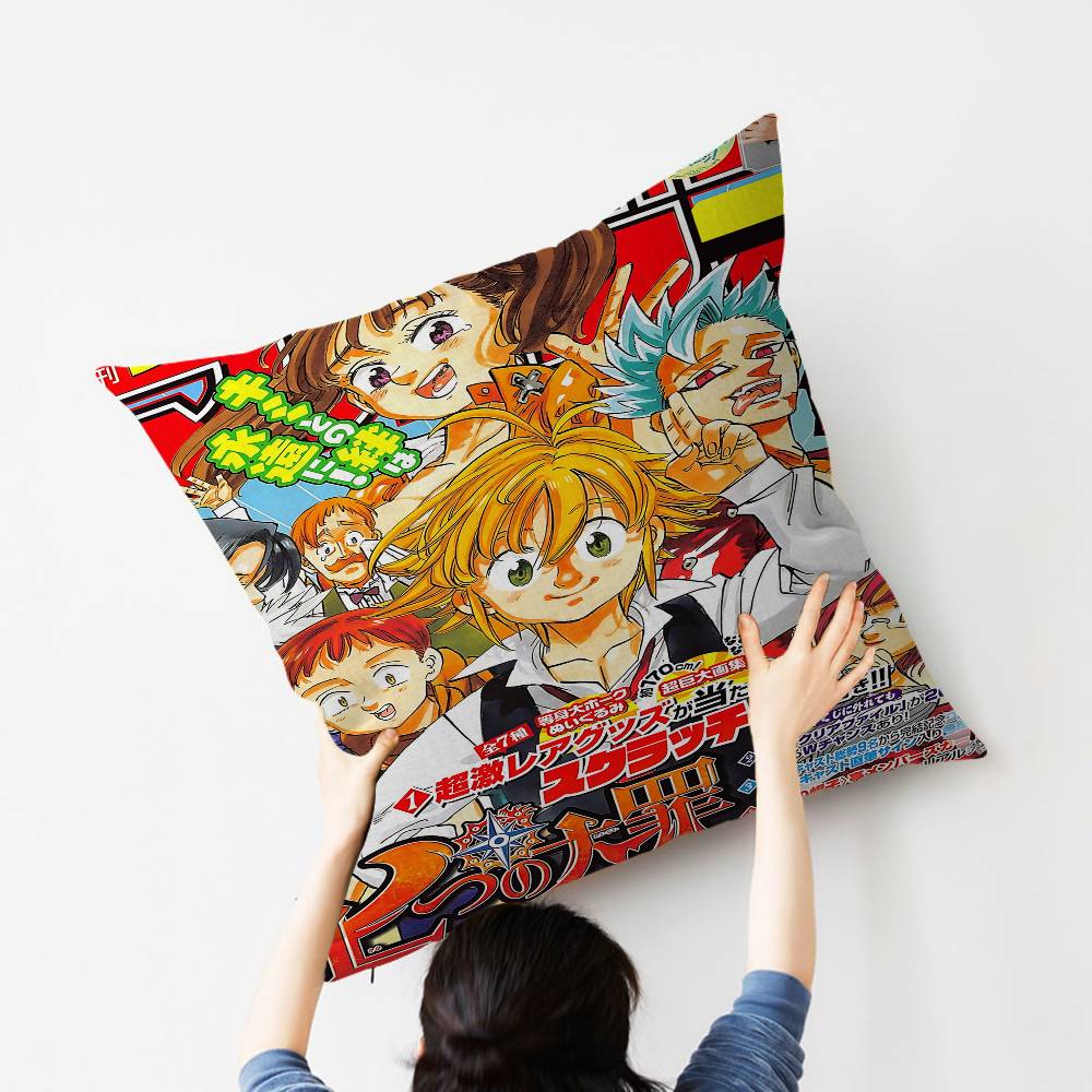 Japan Anime Figure The Seven Deadly Sins Cushion Cover Decorative Pillow Sofa Home Decor Case Pillow Cases