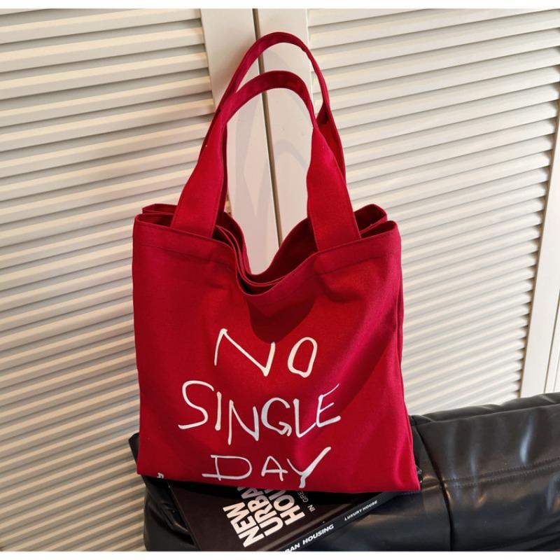 

Canvas bag Lazy wind bag Women s large-capacity new spring and summer casual shoulder bag Tote bag бордовый
