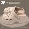 Women's Summer Thick-Soled Height-Increasing Perforated Beach Shoes – Lightweight EVA Material for Comfort and Durability.