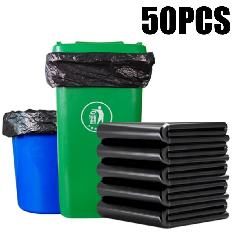 50/100 шт. Очень большой кухонный мусорный мешок для отходов Собственность Отель Кухонная санитария Коммерческий Черный Утолщенный Большой Мешок для мусора 50x60cm