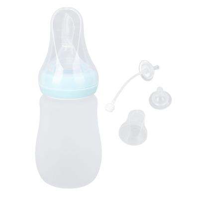 Aides à boire Tasse d'alimentation Cuillère doseuse d'aliments en silicone à contrôle par pression Biberon avec paille