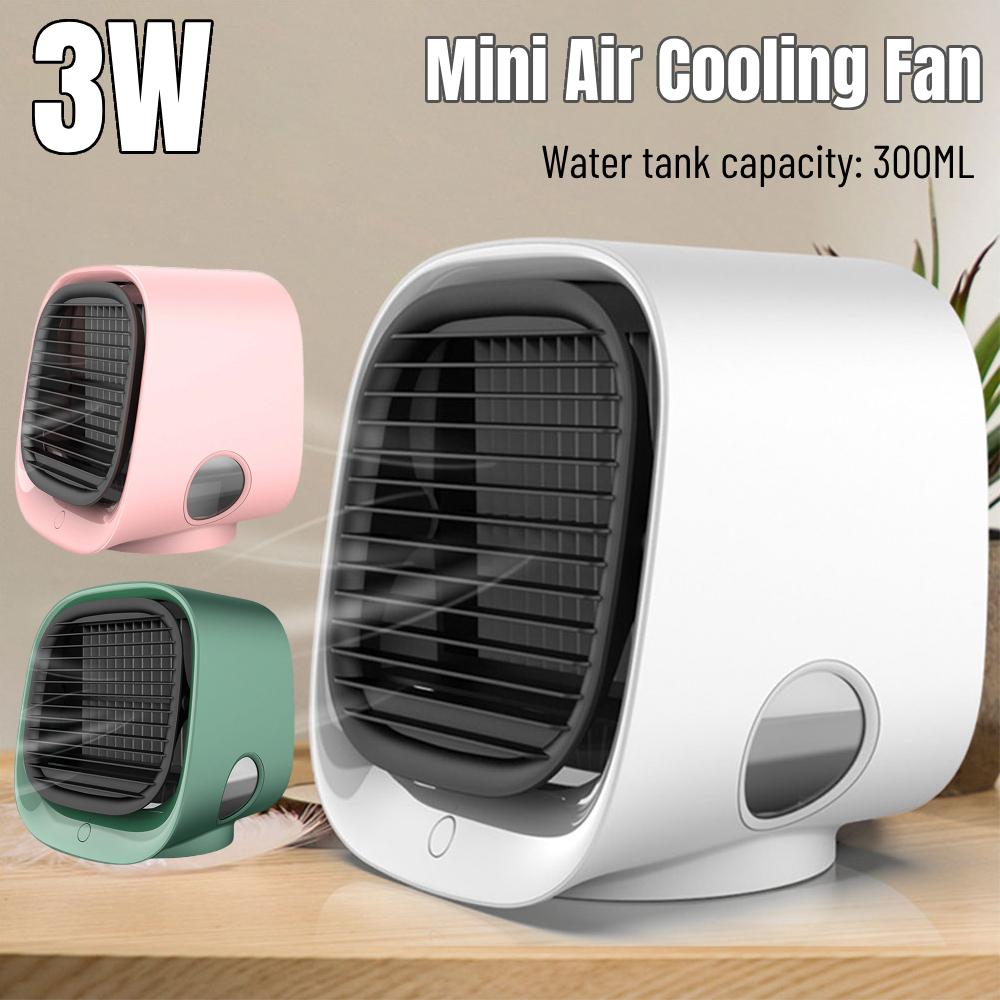 Portable Fan Household Office Mini Desktop Air Conditioning Humidifier USB Fan Water Air Cooler Fan 3 Speeds Desk Fan for Home