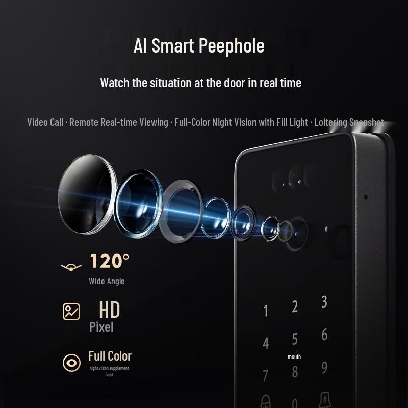 Panasonic EMW6113BH Smart Door Lock with Visual Peephole