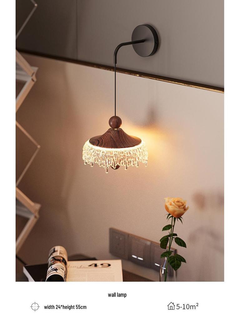 Mid-Century Style Walnut Pendant Light for Living Room, Dining Room, Hallway, Entrance, and Corridor Decor.