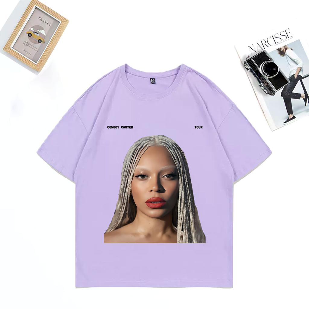 Beyoncé Cowboy Carter Tour 2025 Grafik T-Shirt Unisex DAMEN vintage Hip Hop Streetwear Rundhals Baumwollkleidung Kurzarm T-Shirt