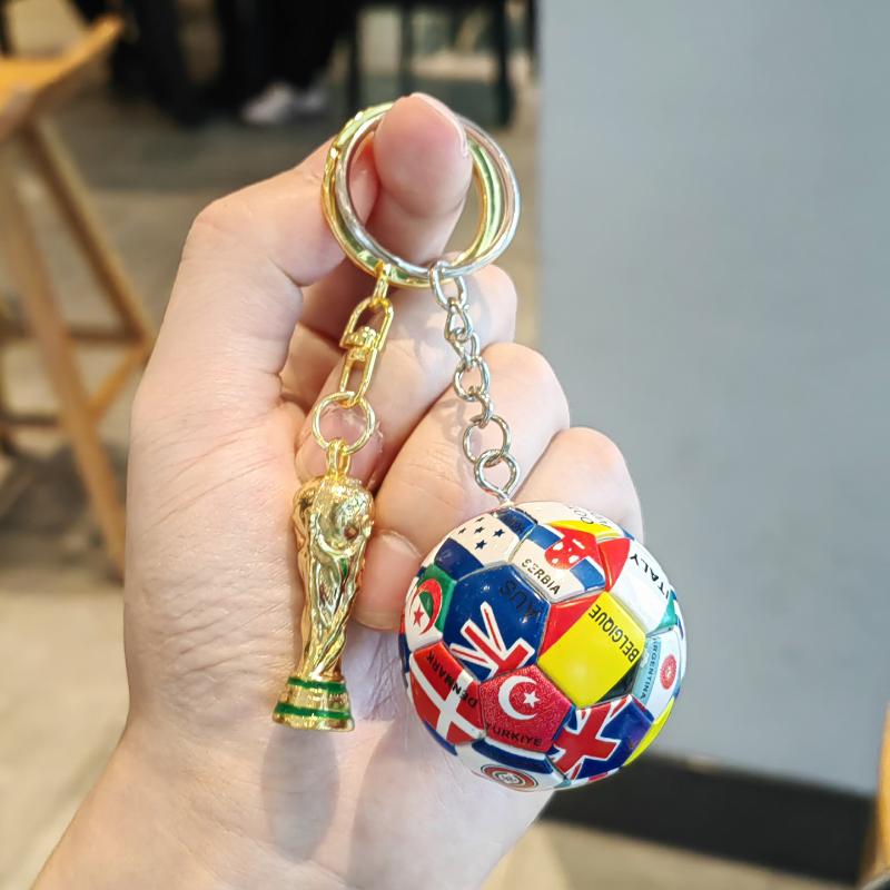 3D Simulation Football Keychain Pvc Creative Mini Key Ring Bag Pendant Car Accessories Gift 2026 Charm Fitness Series Pendant