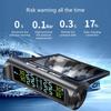 Wireless External Tire Pressure Monitoring System Color Screen Solar USB Double  Charging Vehicles Tire Pressure Monitor