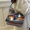 Ethnic Style Tote Bag For Women With Tassel For Daily Use