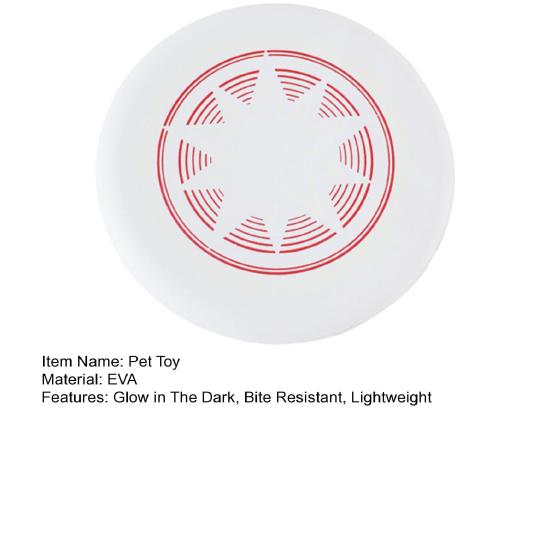 Pet Toy Interactive Dog Flying Disc Toy Glow In The Dark EVA Material Bite Resistant Toss Catch Training