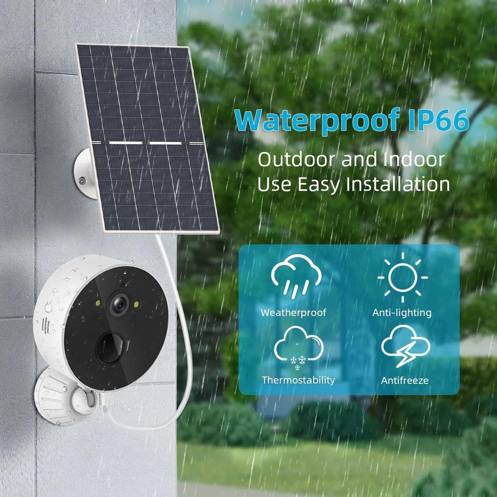 LS VISION Wifi Solar Camera Outdoor HD 2MP 1080P Wireless Security CCTV Waterproof Night Vision Two Way Audio Camera Monitor With Solar Panel