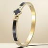 European Style Lucky Four-Leaf Clover Titanium Steel Bracelet - High-End Light Luxury with Excellent Color Retention
