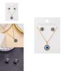 Turkish Evil Eye Jewelry Set With Geometric Alloy Pendant And Chain For Women