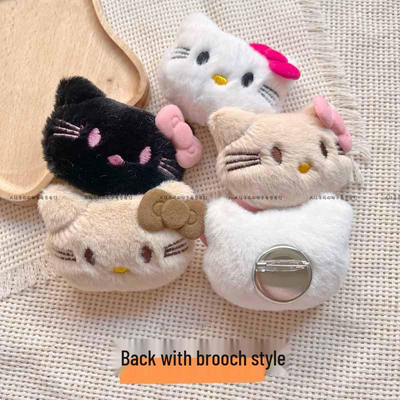 Hello Kitty Plush Accessories: DIY Doll, Cat Head Brooch, Pendant, Bag, Scarf, and Shoe Decorations.