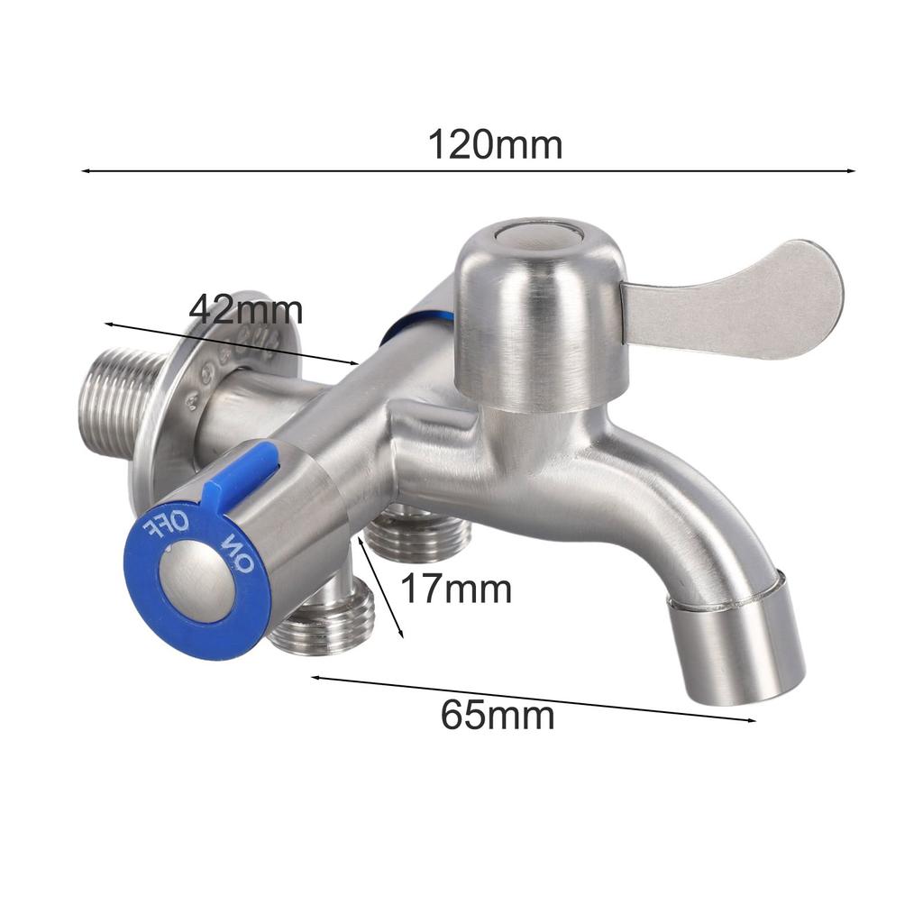Washing Machine Faucet Balcony Mop Sink Faucet Water Outlet Tap Stainless Steel Angle Valve Toilet Diverter Bathroom Faucet
