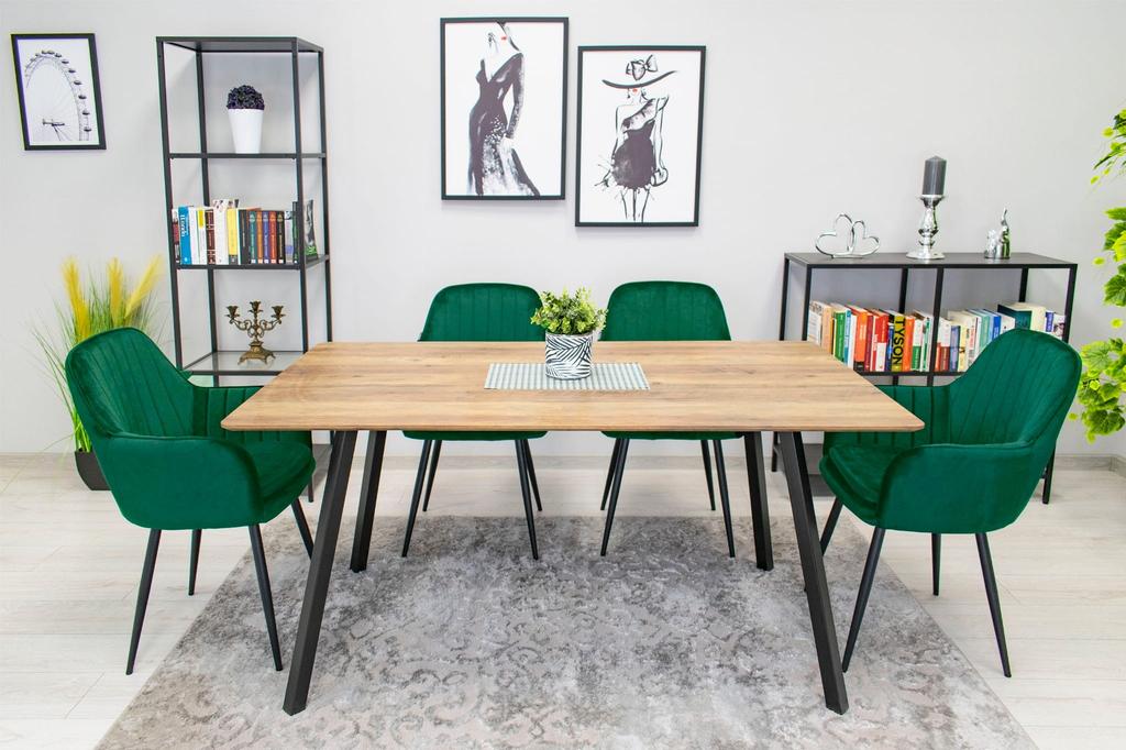 LUGO Chair - Green Velvet / Black Legs X 1