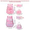 Casual Nylon Backpack Daypack Students School Bag Three-piece School Bag Set  Junior High School