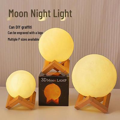 Lampada Luna Dipinta a Mano: Luce Notturna Pianeta Fai-da-Te per Decorazione della Camera da Letto - Regalo Perfetto per Migliori Amici