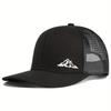 Casquette de camionneur créative avec vue sur la montagne: Casquette en Mesh Courbée à Séchage Rapide pour Homme