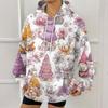 Women's Fashion Sweatshirt Christmas Print Casual Hooded Sweatshirt With Pockets