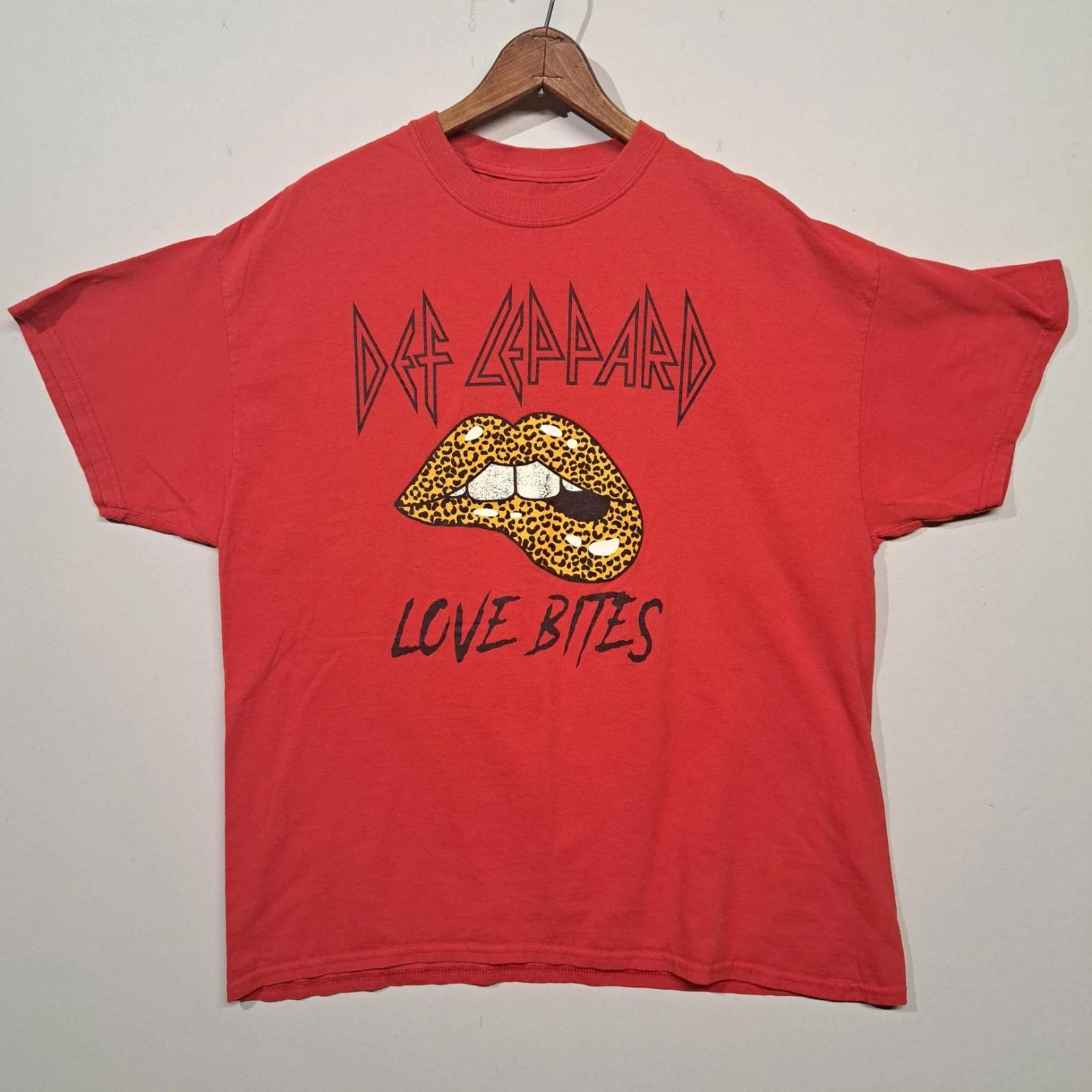 Adult Def Leppard Love Bites Red T Shirt Band Tee XL T Shirt S