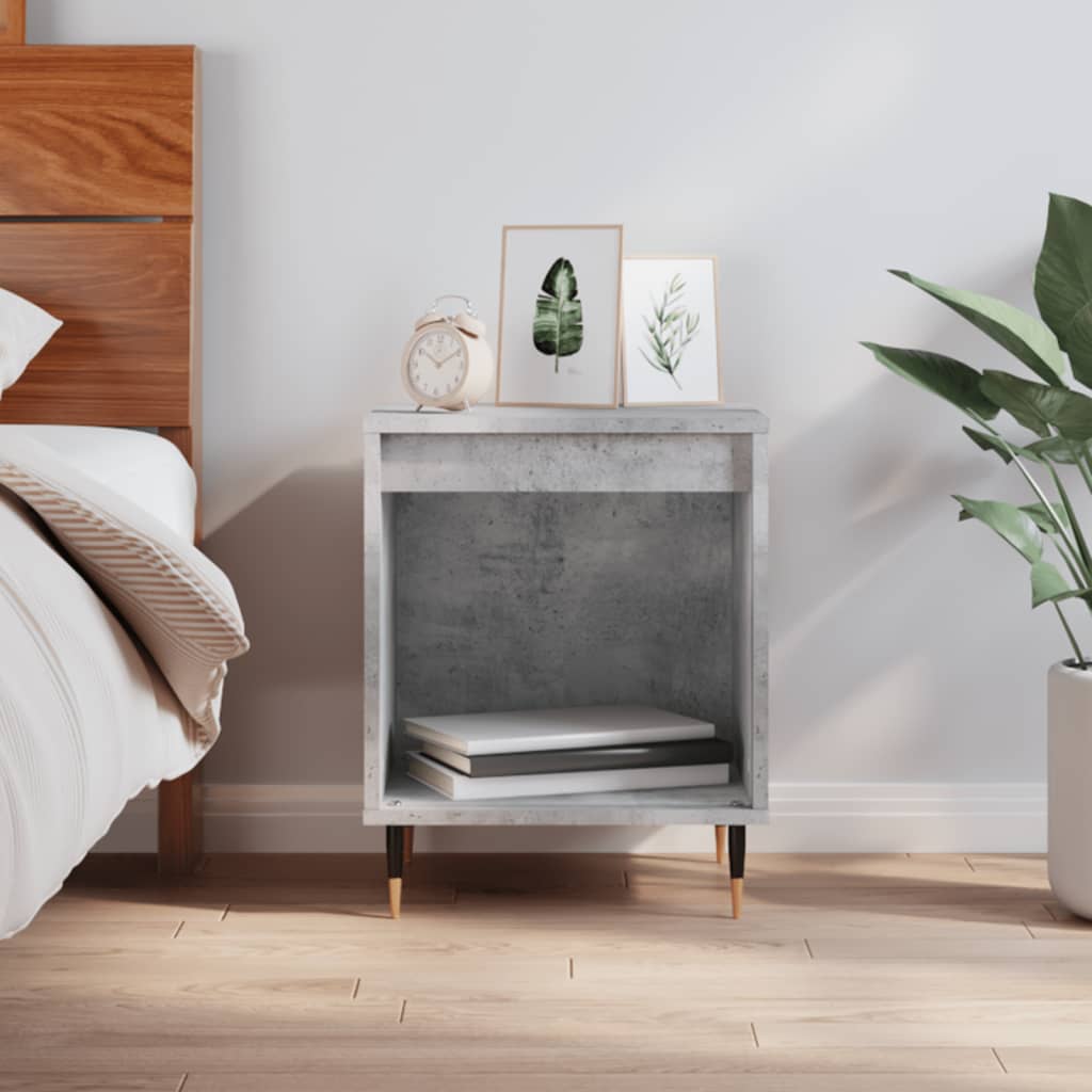 Nightstand Concrete Gray 40 X 35 X 50 Cm Particleboard