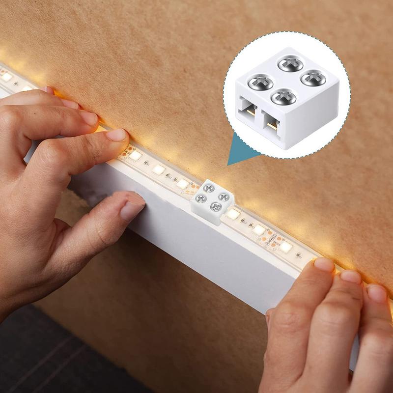 LED Light Strip Connectors 8mm Sturdy LED Connector User-Friendly LED Connecting Versatile LED Strip Light Connectors