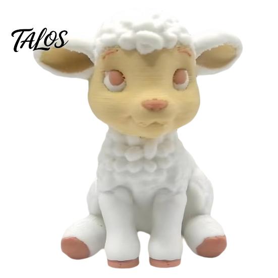 Schaf Dashboard-Ornament 3D-gedruckte Figur, Mini-Statue für Schreibtischdekoration, PLA-Modell Sitzende Lampe Skulptur-Ornament, Geschenk für Tierliebhaber