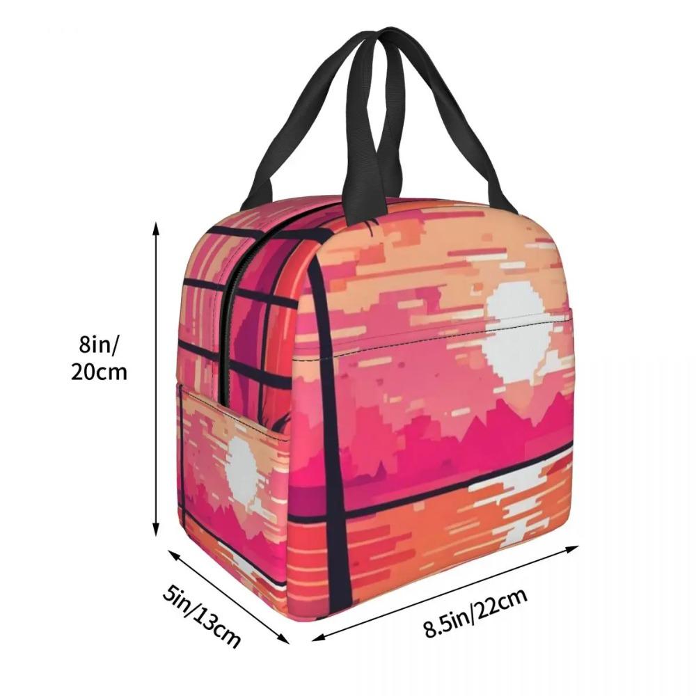 Summer Beach Sunset Palm Tree Design Insulated Lunch Bag for Women Kids Portable Food Boxes Thermal Lunch Box Tote