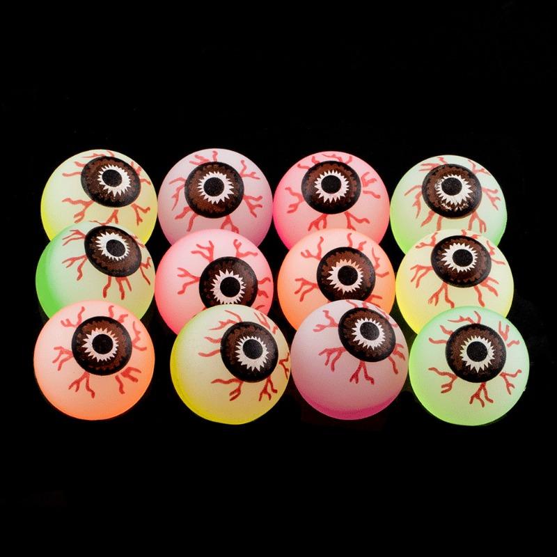 5/10pcs Glow In The Dark Eyeball 32MM Bouncy Ball Halloween Supplies Toys Horror Luminous Scary Ball Kids Toys Gift