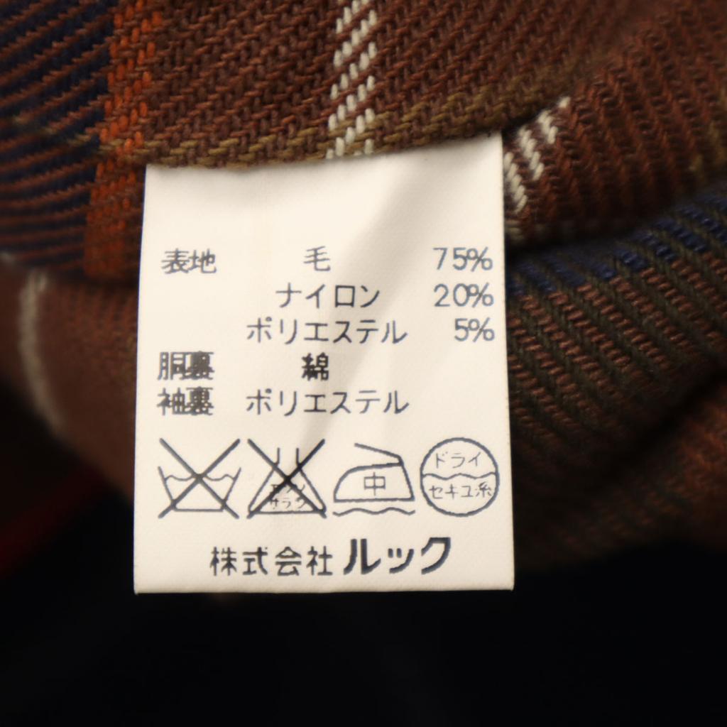 Marc by Marc Jacobs Check Pattern Wool Coat 4 Navy Women Used
