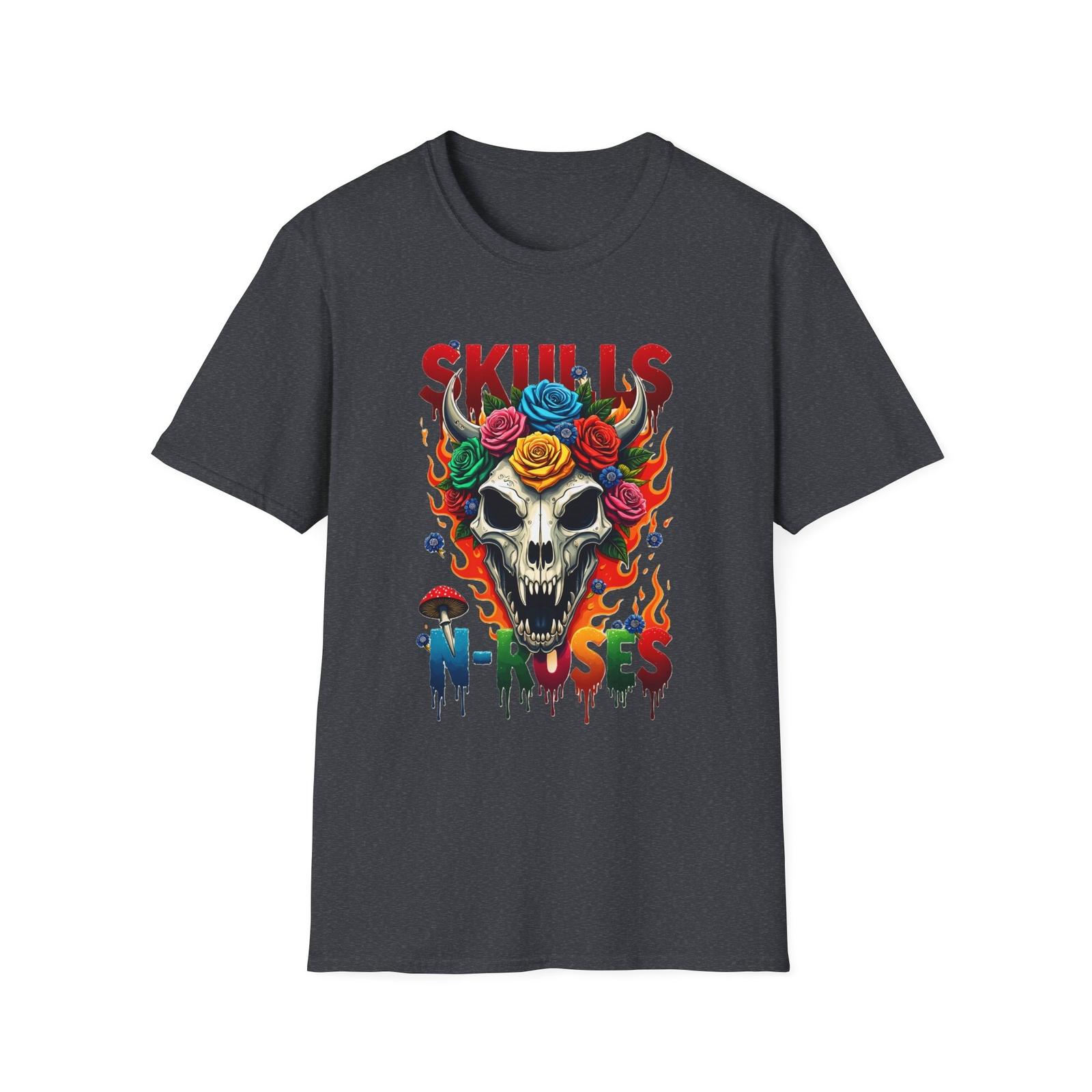 Skull Floral Crown T-Shirt, Goth Tee, Alternative Clothing, Skull Shirt S разноцветный