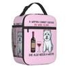 Cute West Highland White Terrier Dog Insulated Lunch Bag Leakproof Westie Puppy Cooler Thermal Lunch Box Office Picnic Travel