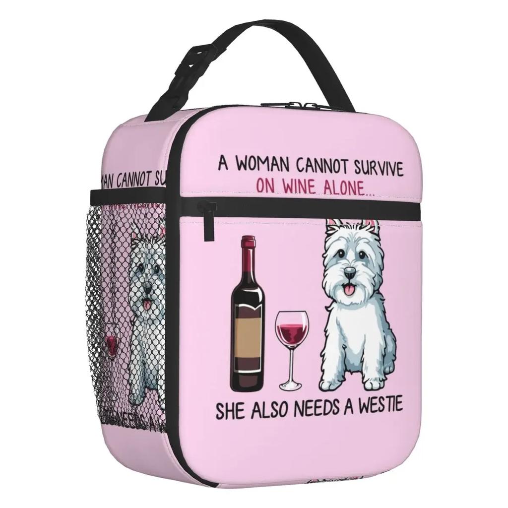 Cute West Highland White Terrier Dog Insulated Lunch Bag Leakproof Westie Puppy Cooler Thermal Lunch Box Office Picnic Travel