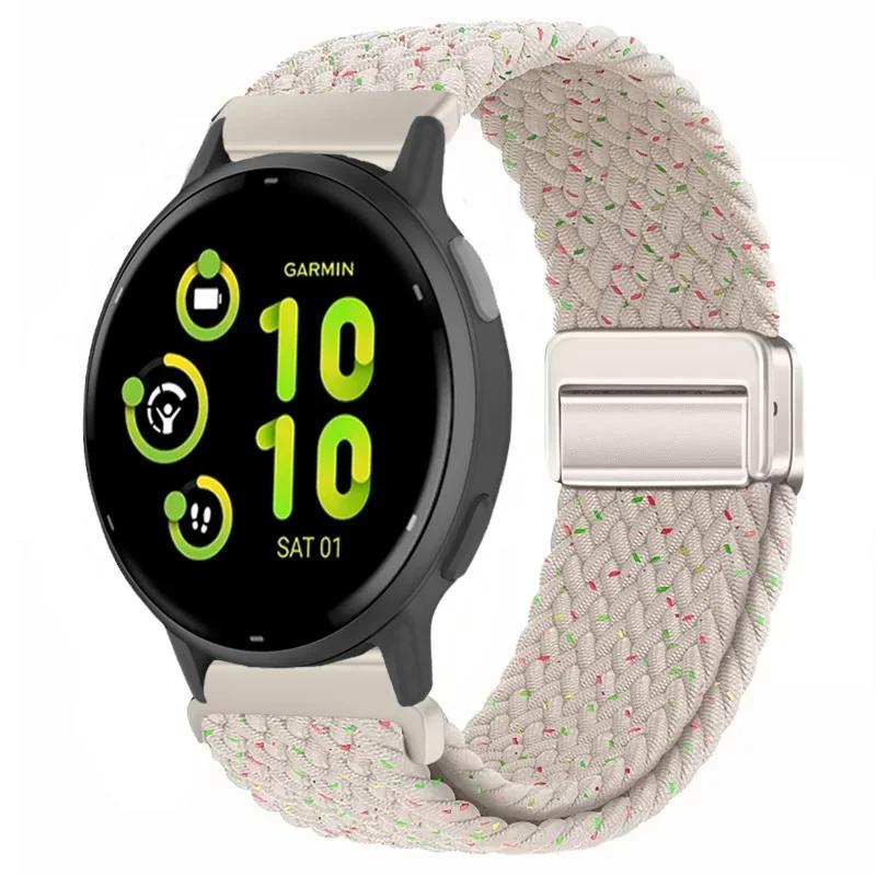 20/22mm Nylon Strap for Garmin Forerunner 55 165 970 570 965 955/Venu 4 45mm Magnetic Band Garmin Vivoactive 5 6/Vivomove Trend