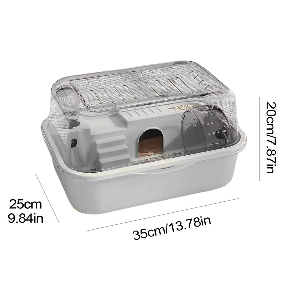 

Hamster Cage Hamster Habitat Cage With 2 Tiers Silent Running Wheel Attached Small Animal Habitat For Chinchilla Bunny Gerbil серый