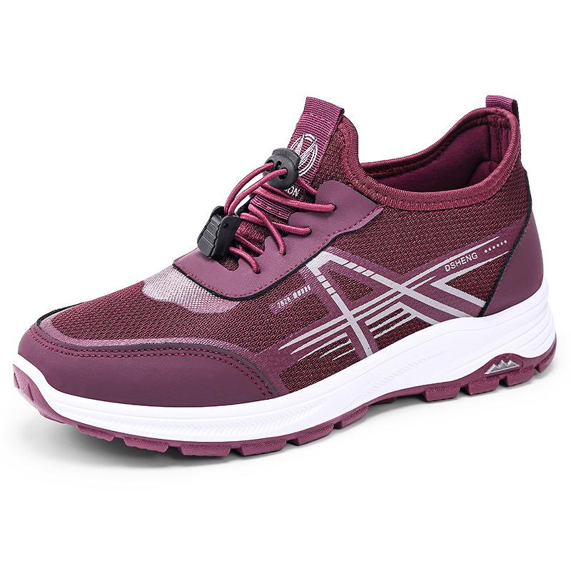 Sport Shoes for Women In Summer Breathable Lace-up Casual Single Shoes Soft Sole Elderly Walking Outdoor Running Shoes