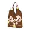 Monchhichi øko stor kapasitet sammenleggbar øko shopping populær lett vanntett shopping stilig tote plast shopping kompakt nærbutikk