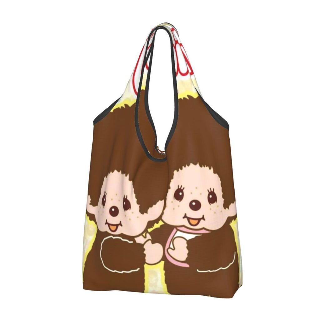 Monchhichi Eco Large Capacity Foldable Eco Shopping Popular Lightweight Waterproof Shopping Stylish Tote Plastic Shopping Compact Convenience Store